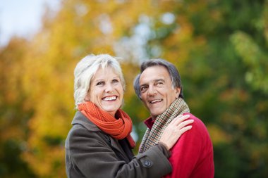 A Senior Couple Posing clipart