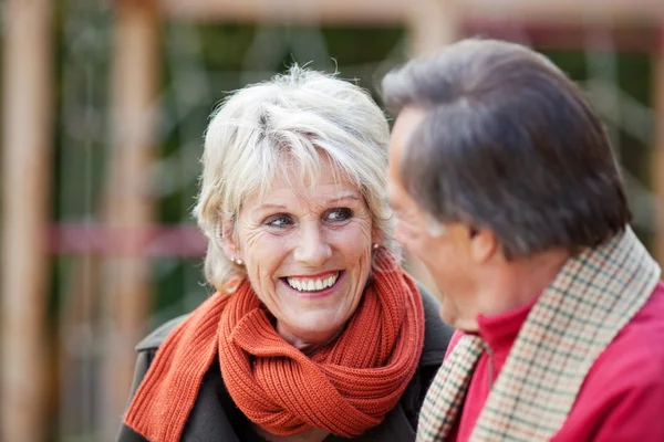 Senior woman looking at her better half — Stock Photo, Image