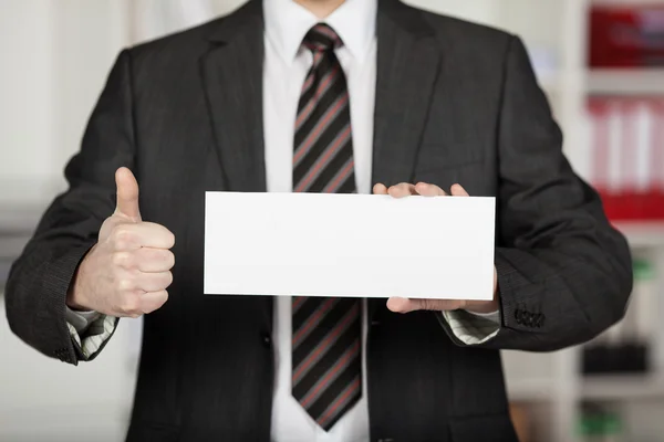 Thumbs up with envelope — Stock Photo, Image