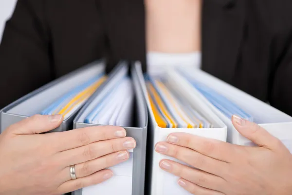 Businesswoman With Ring Binders — Stock Photo, Image