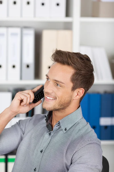 Smiling Businessman On Call — Stock Photo, Image