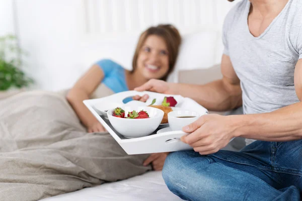 Breakfast in bed — Stock Photo, Image