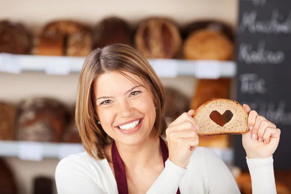 Kalp ekmek — Stok fotoğraf