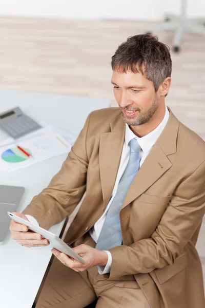 Businessman With Digital Tablet At Desk — Stock Photo, Image