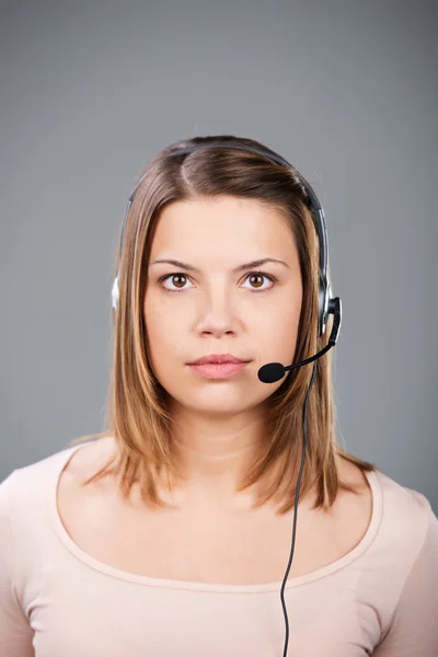 Female call center agent — Stock Photo, Image