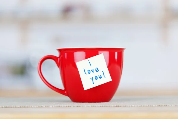 Кубок кофейни "Я люблю тебя" — стоковое фото