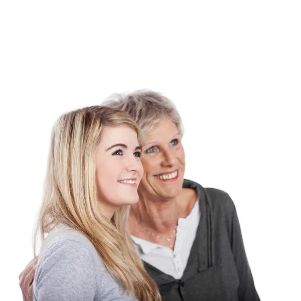Profiel van oma en haar kleindochter — Stockfoto