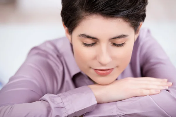 Young Businesswoman Sleeping In Office — Stock Photo, Image