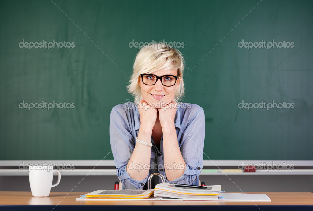 Lehrerin Junger Blonde Onanieren