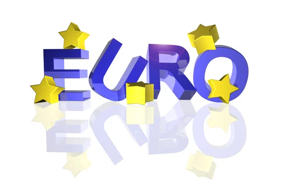 Euro with fallen stars — Stock Photo, Image