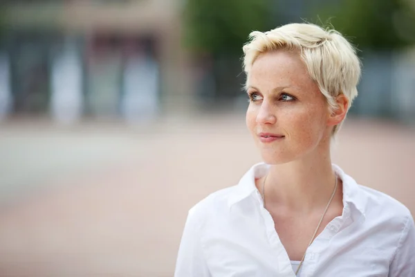 Blonde with freckles — Stock Photo, Image