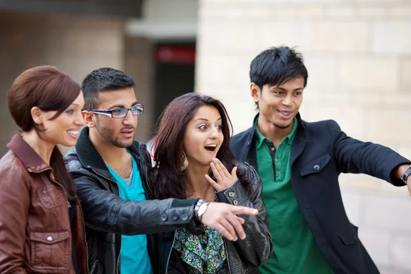 Group of friends pointing — Stock Photo, Image