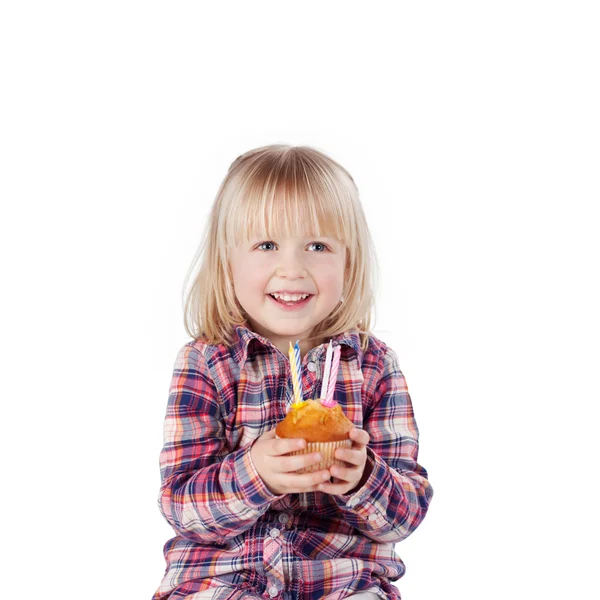 Kleines Mädchen wird vier Jahre alt — Stockfoto