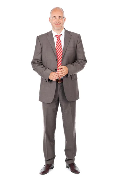 Confident Businessman Standing Over White Background — Stock Photo, Image