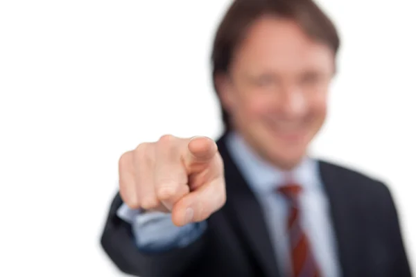 Friendly businessman pointing on you — Stock Photo, Image