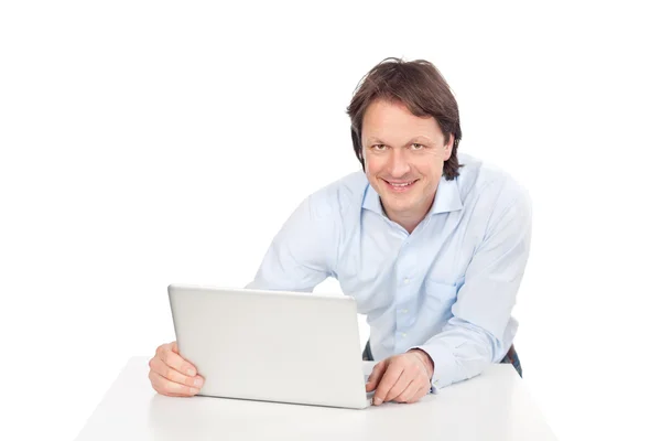 Nice man with computer — Stock Photo, Image