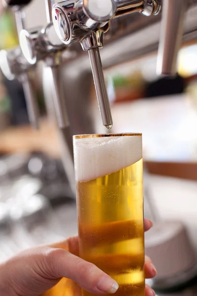 Dispensing draft beer — Stock Photo, Image