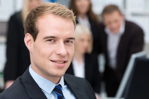 Thoughtful handsome business executive — Stock Photo, Image
