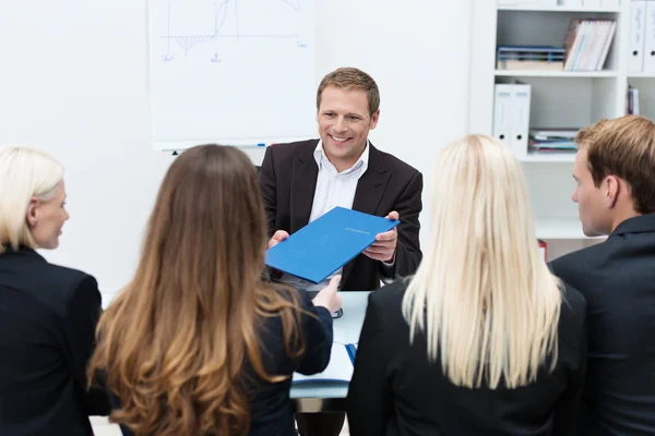 Businessman in a corporate interview