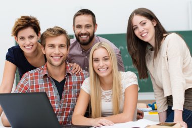Friendly smiling group of students clipart