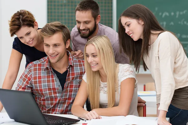 Successful team of young students — Stock Photo, Image