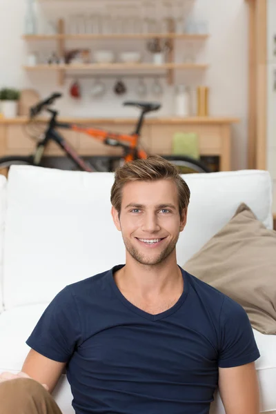 Portrait of a handsome unshaven young man — Stock Photo, Image