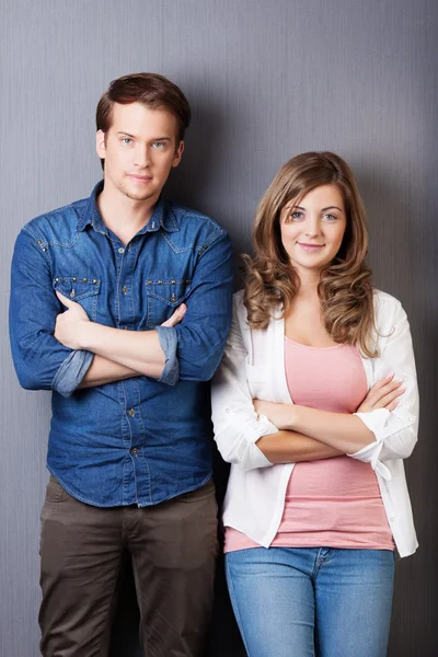 Confident young teenage couple — Stock Photo, Image