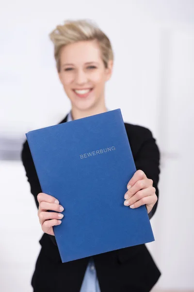 Successful young female job applicant — Stock Photo, Image