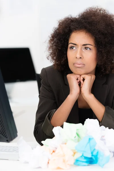 African American businesswoman in trouble — Stock Photo, Image