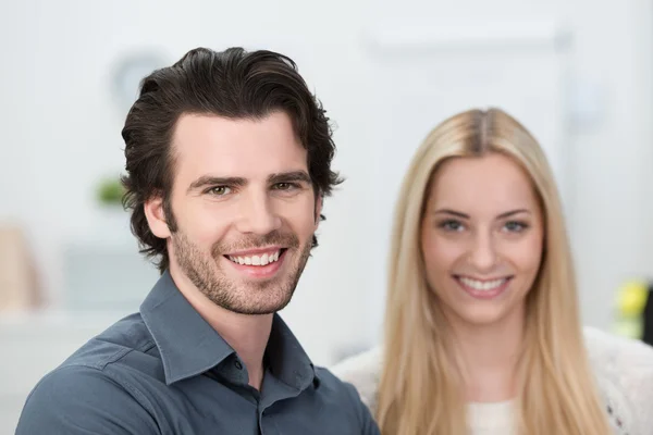 Portrait of a happy attractive couple — Stock Photo, Image