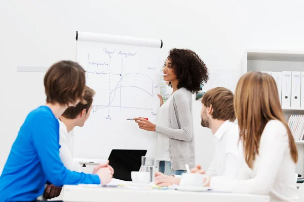 African American woman giving a presentation — Stock Photo, Image