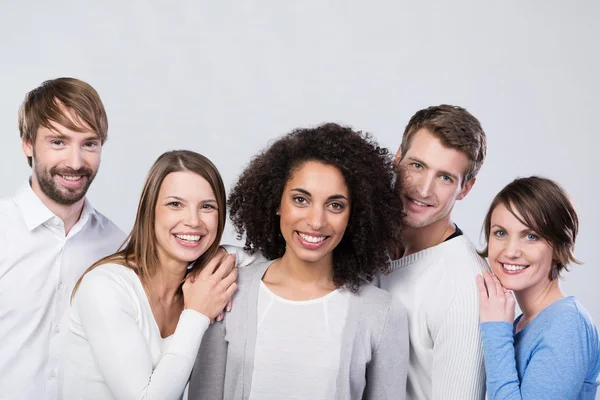 Smiling group of happy young friends — Stock Photo, Image