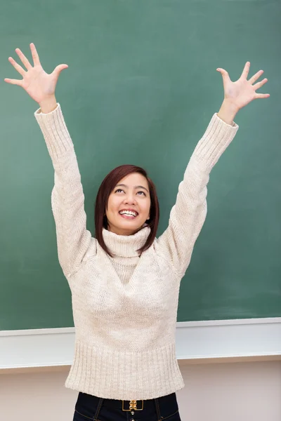 Young student rejoicing — Stock Photo, Image