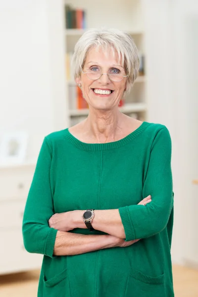 Relaxed confident beautiful senior woman — Stock Photo, Image