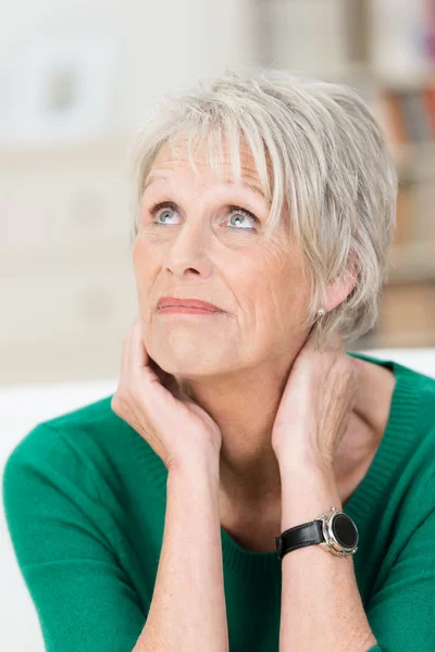 Worried upset senior woman — Stock Photo, Image