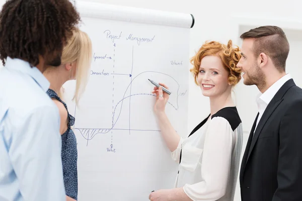 Hermoso entrenador de negocios feliz — Foto de Stock