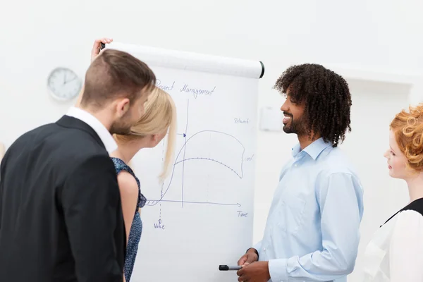 Trendy modern Afro-American with his co-workers — Stock Photo, Image