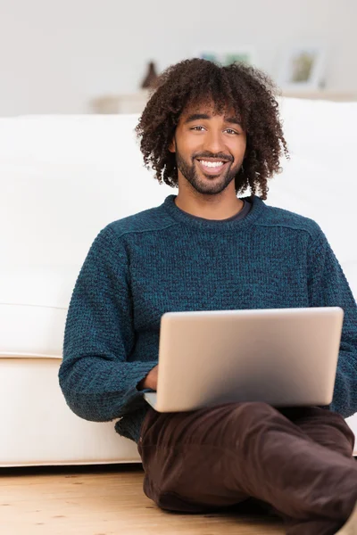 Handsome smiling young African American man — Stock Photo, Image
