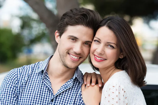 Smiling affectionate young couple — Stock Photo, Image