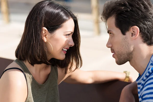 Couple staring into each other eyes — Stock Photo, Image
