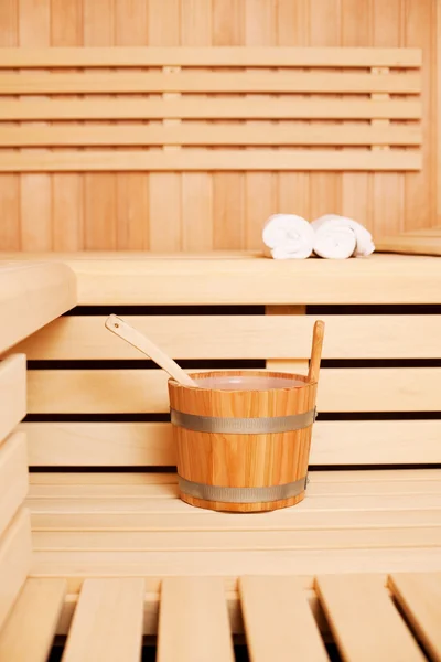 Drewniana sauna z wiaderka — Zdjęcie stockowe