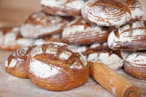 Verschillende ronde brood — Stockfoto