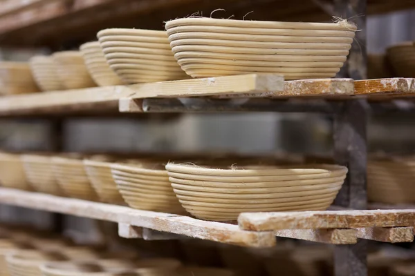 Bread forms in bakery kitchen — Stock Photo, Image