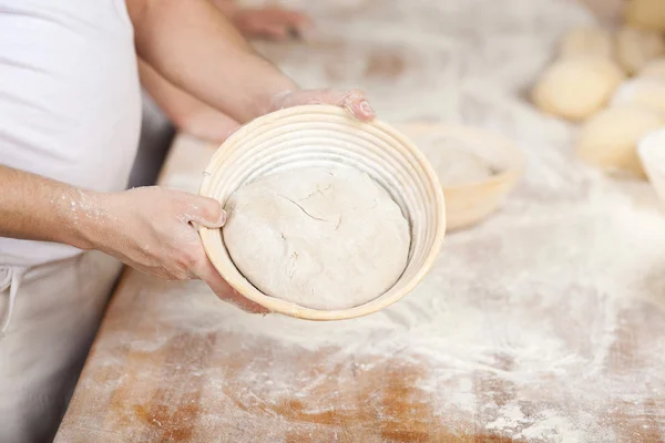 Dough in bread form — Stock Photo, Image