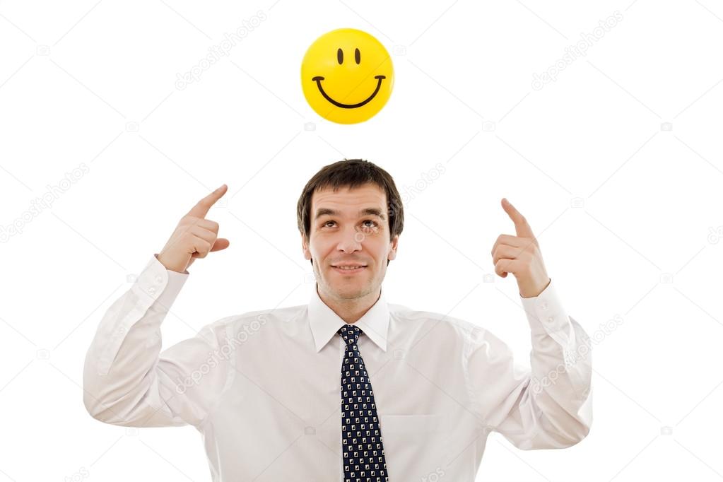 Businessman thinking positive