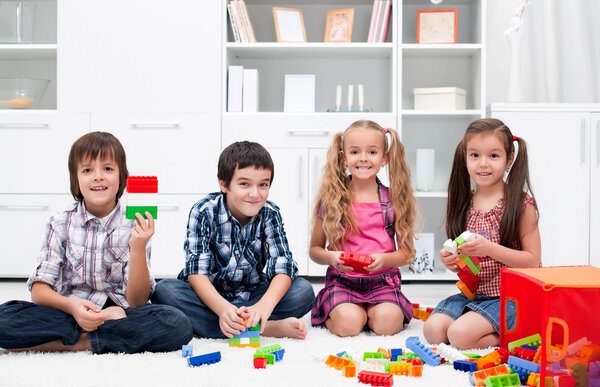 Children playing with blocks