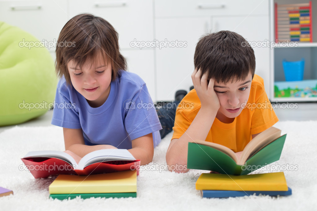 Boys reading books