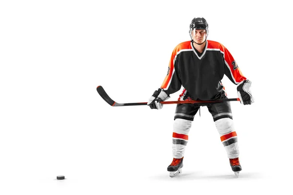 Professional Hockey Player Start Game Sports Emotions Hockey Concept Isolated — Stock Photo, Image