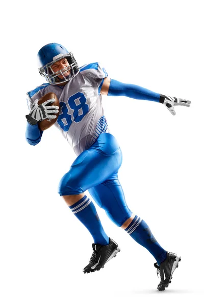 American Football Sportsman Action Motion Sport Running Athlete Isolated White — Photo