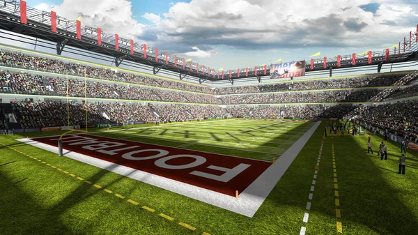 Stadium American Football Daytime Stadium Full Fans Flags Blu Sky — Stockfoto